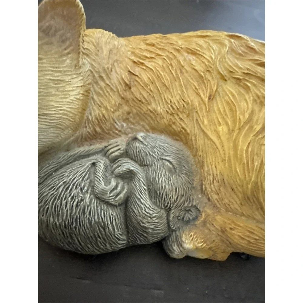 Cat and Mouse Curled Up Sleeping Figure Orange Grey 5